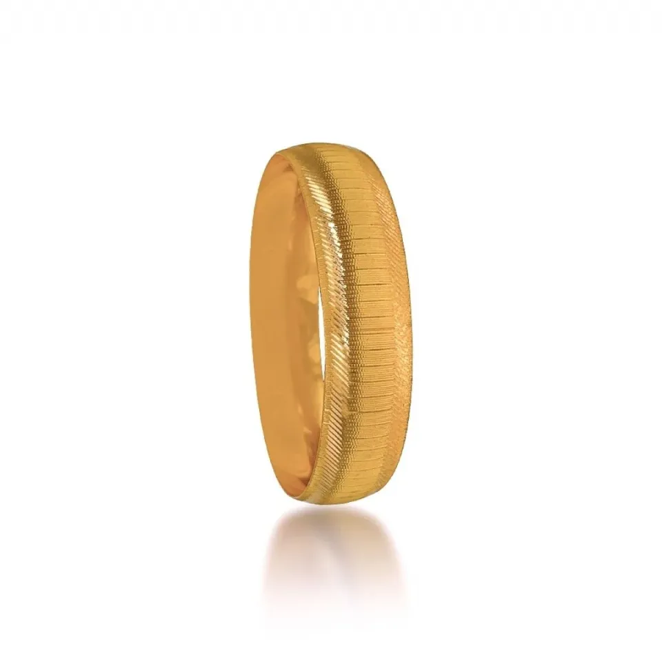 22 Ayar Kenarları Çapraz Çizgili Ortası Çizikli Mega Gold Altın Bilezik 20 Gr