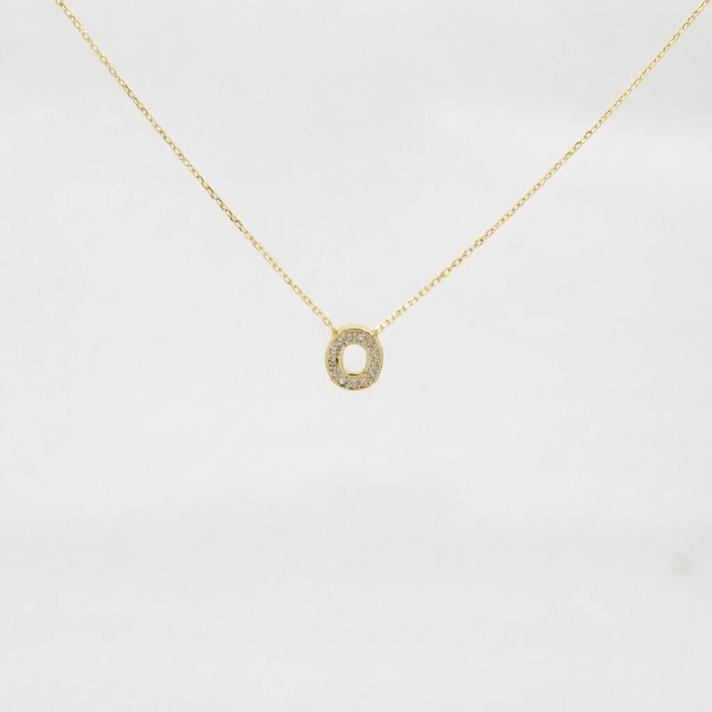 14 Ayar Minimalist “O” Harfli Altın Kolye