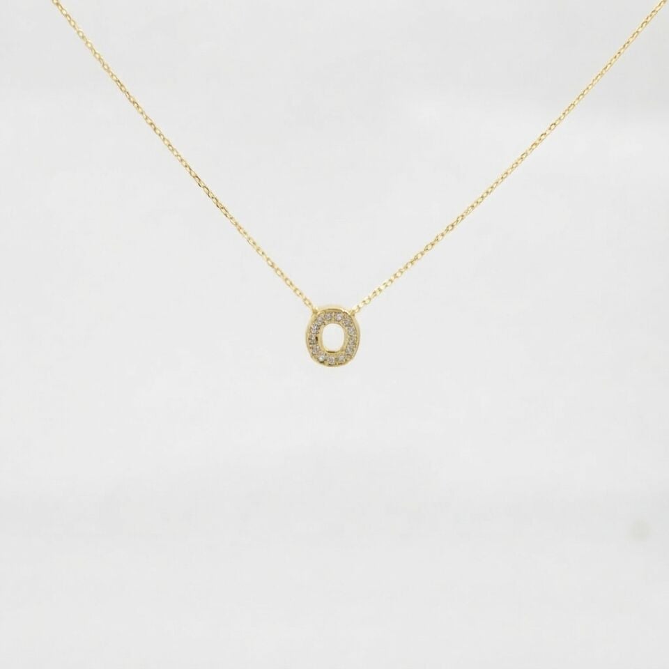 14 Ayar Minimalist “O” Harfli Altın Kolye