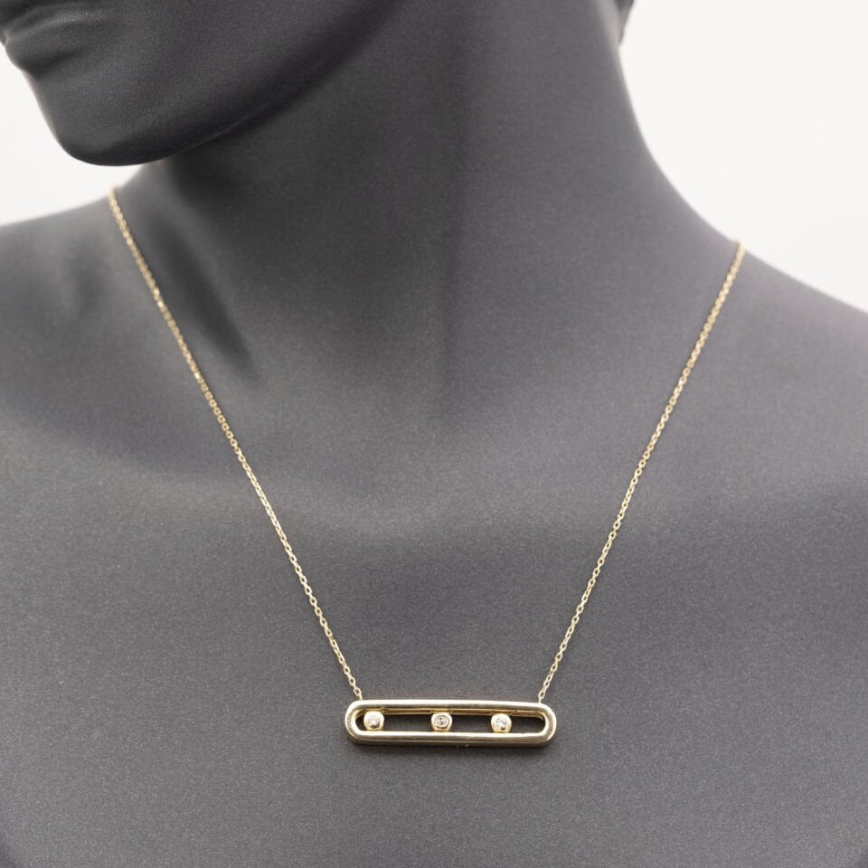 14 3 Sıra Detaylı Altın Kolye