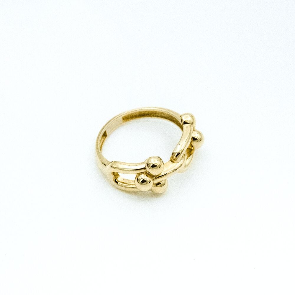 14 Ayar İç İçe Geçmiş Ataç Modeli Altın Yüzük