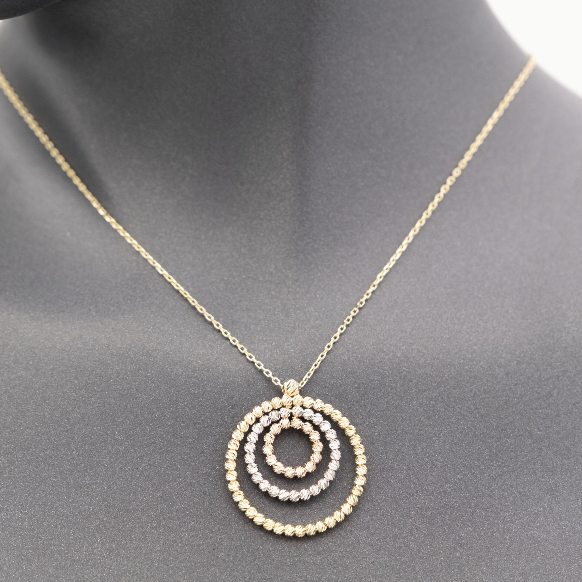 14 Ayar Renkli Dorika Toplu Altın Kolye