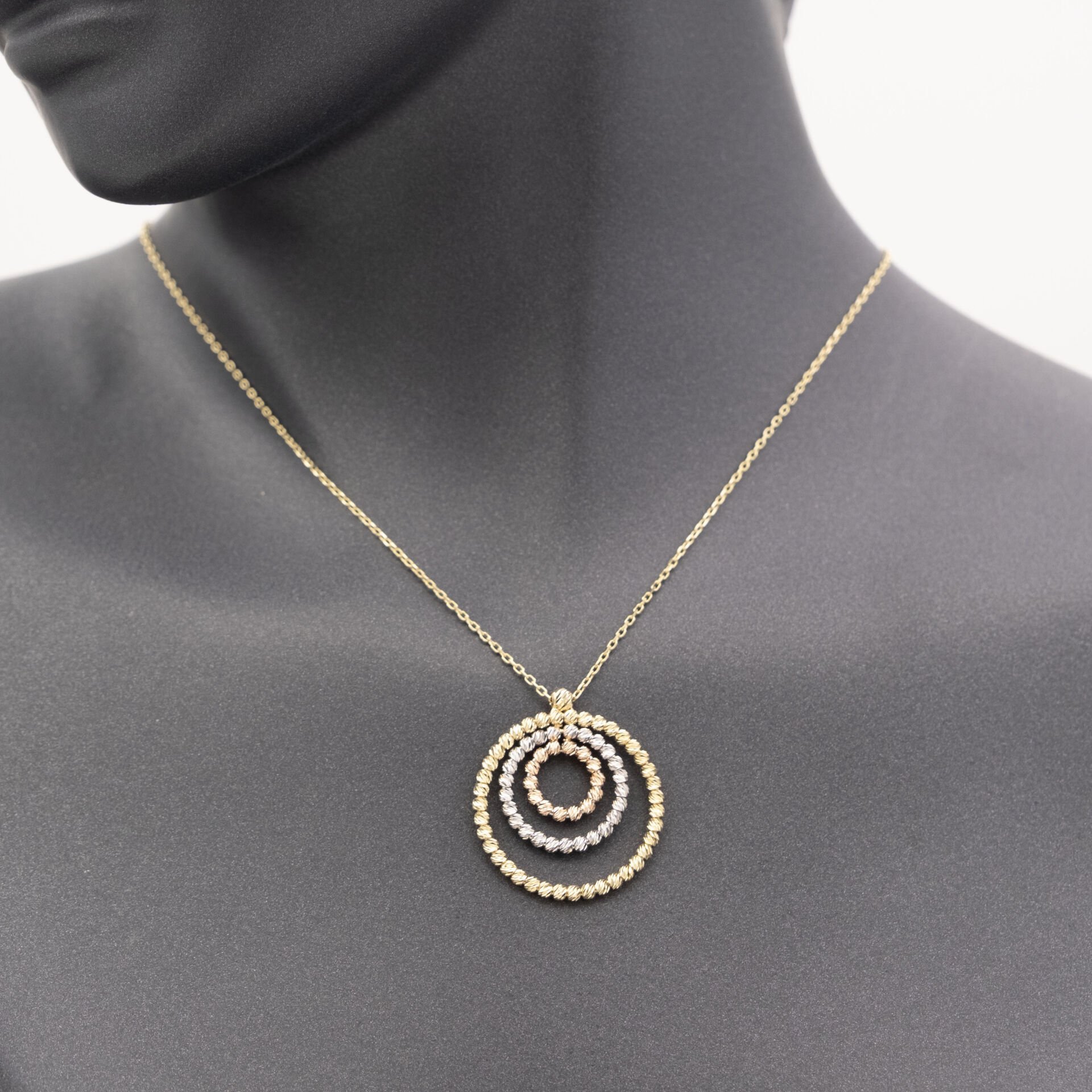 14 Ayar Renkli Dorika Toplu Altın Kolye