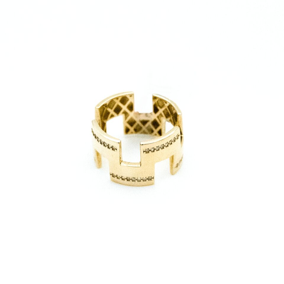 14 Ayar Taşlı Kale Model Altın Yüzük