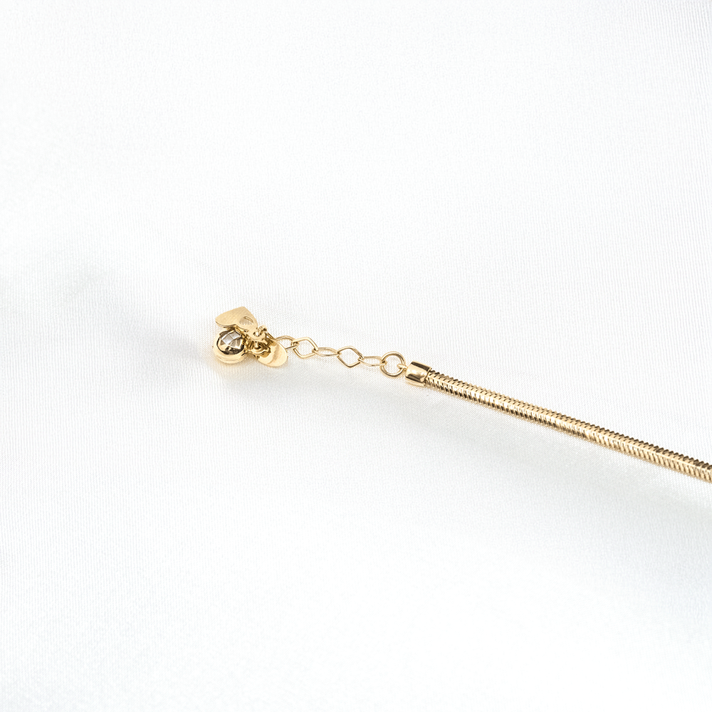 14 Ayar Ortası Kahverengi Mineli İtalyan Altın Bileklik