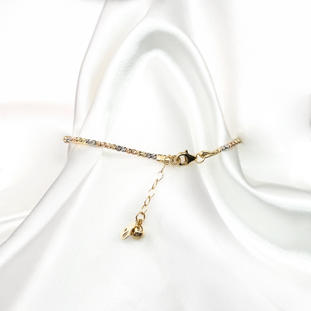 14 Ayar 3 Renk Dorika Toplu Altın Bileklik