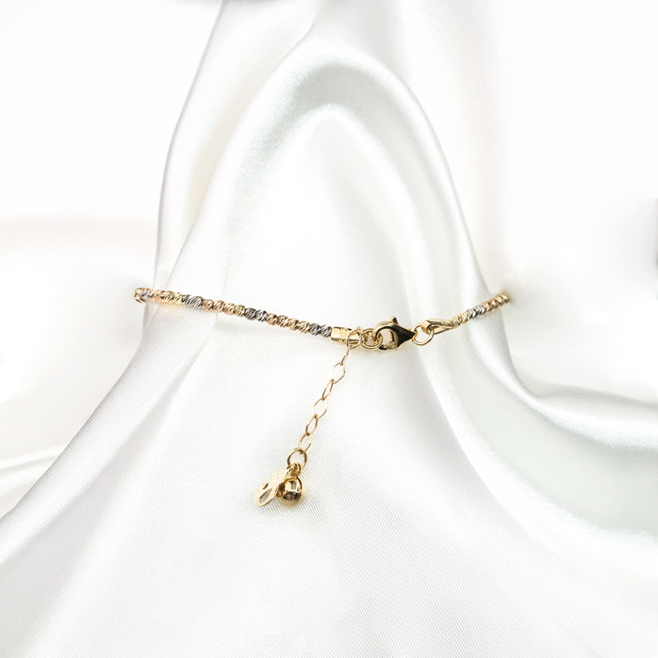 14 Ayar 3 Renk Dorika Toplu Altın Bileklik