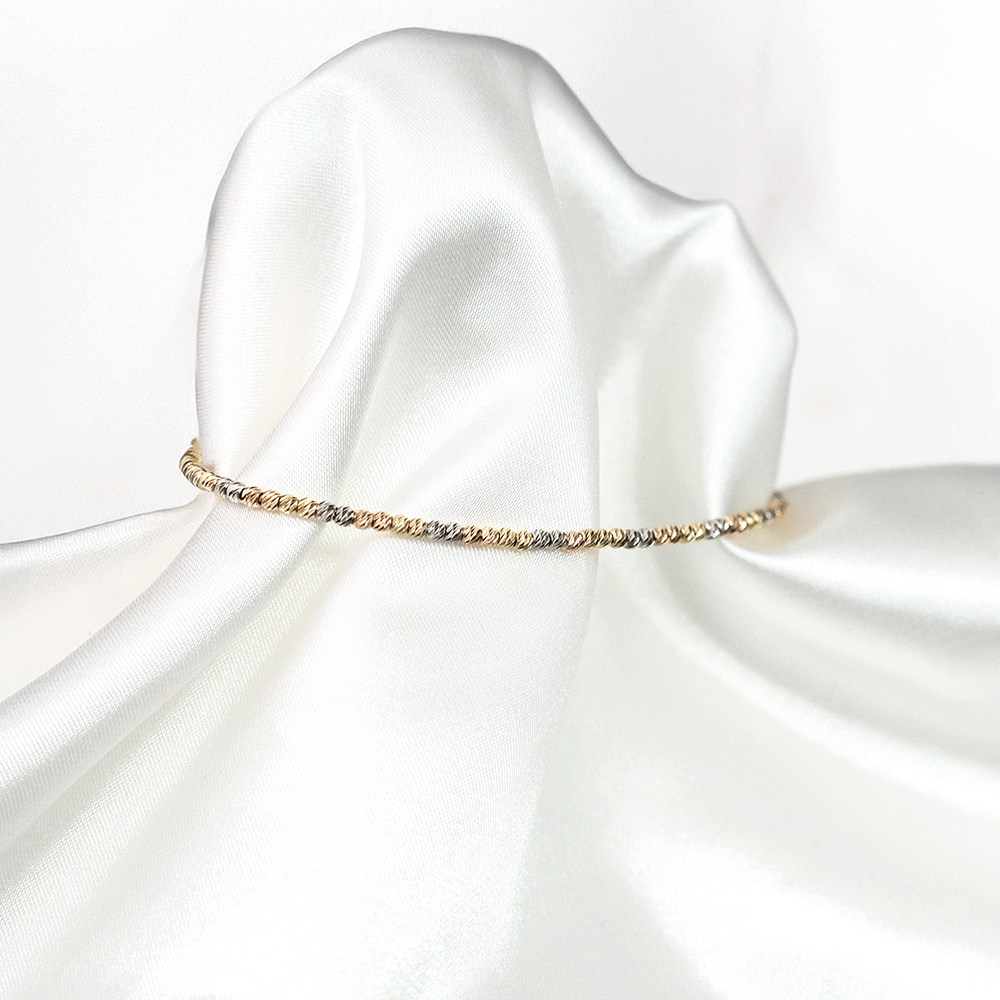 14 Ayar 3 Renk Dorika Toplu Altın Bileklik