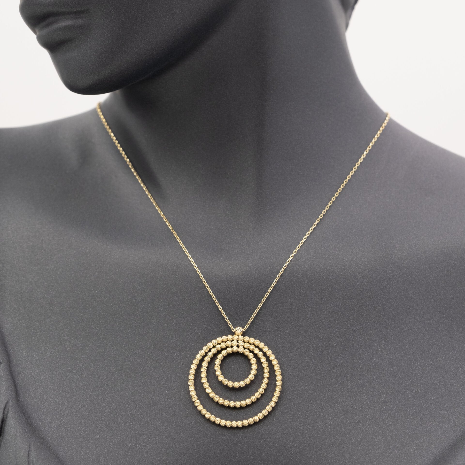 14 Üç Sıra Dorika Toplu Altın Kolye