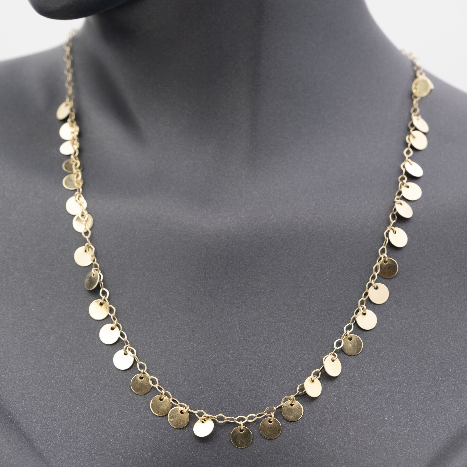 14 Plaka Tasarımlı Altın Kolye