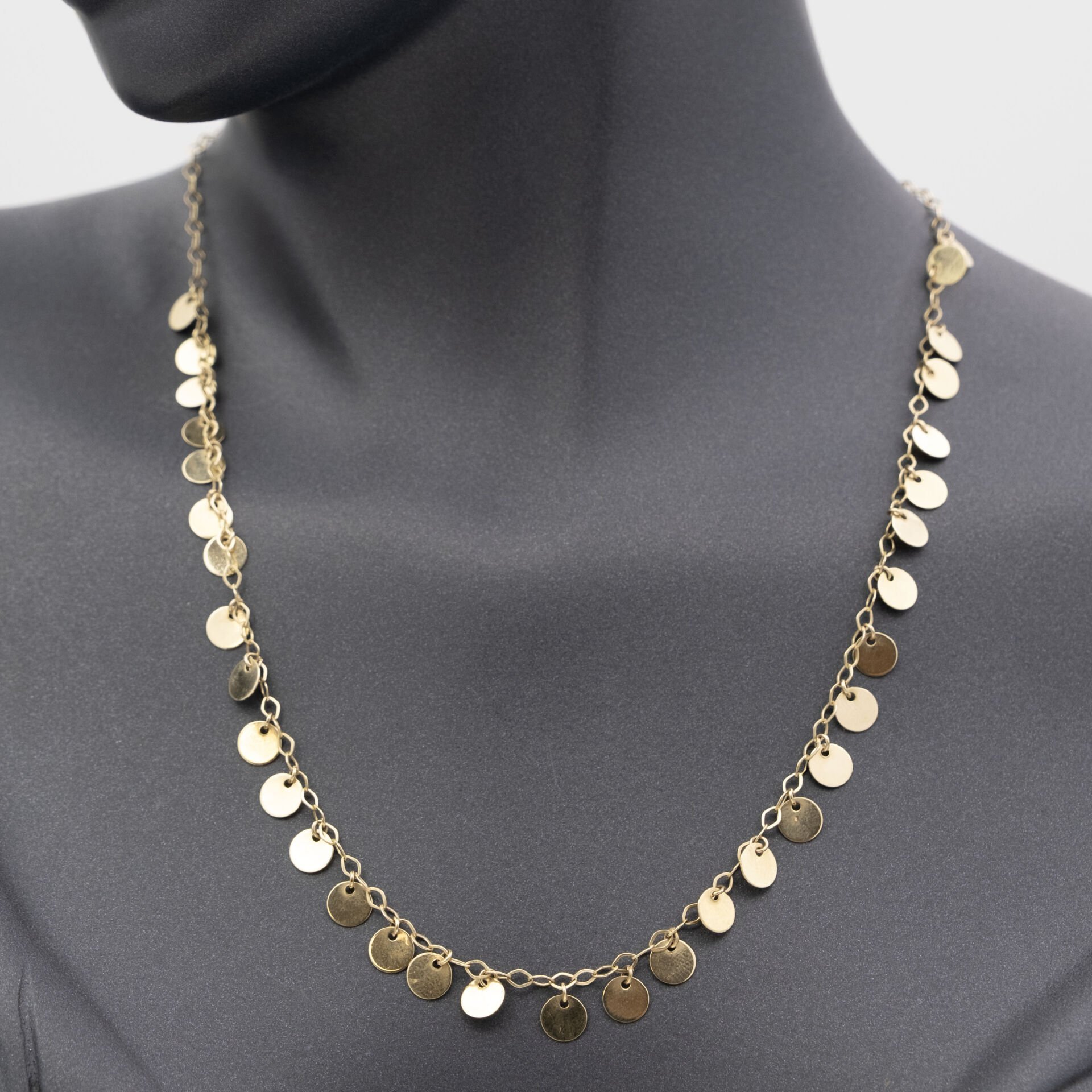 14 Ayar Plaka Tasarımlı Altın Kolye