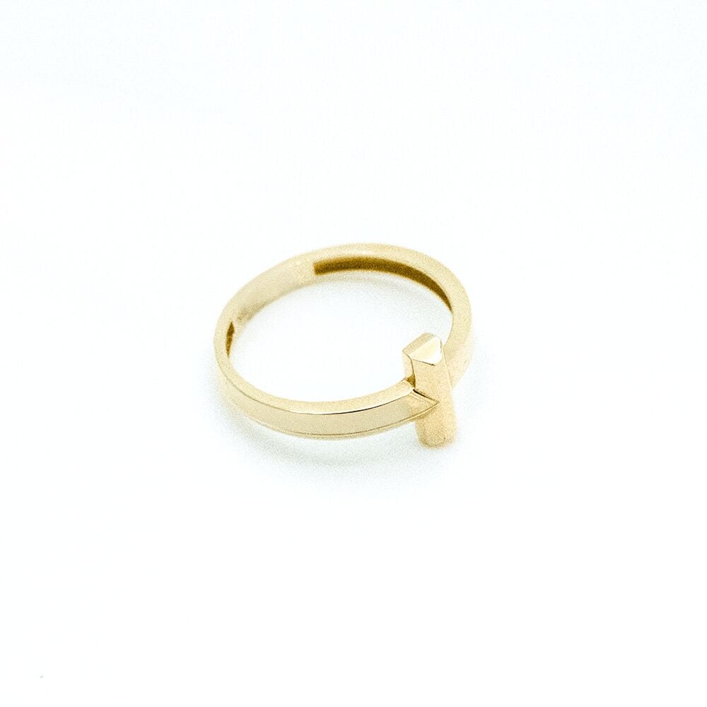 14 Ayar Dikdörtgen Kesim Altın Yüzük