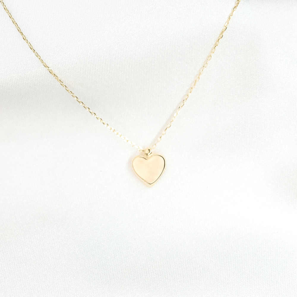 14 Ayar Toplu Kalp Model Altın Kolye
