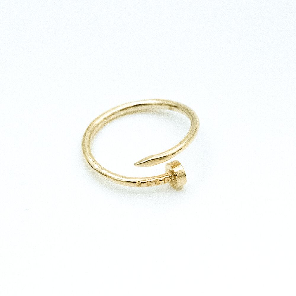 14 Ayar Çizikli Vida Model Altın Yüzük