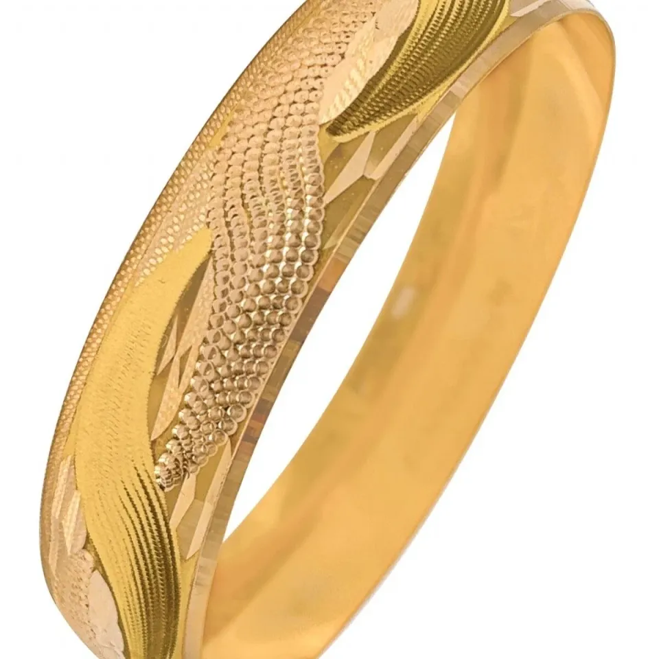 22 Ayar Ortası Sarmal Nokta Desenli Mega Gold Altın Bilezik 30 Gr
