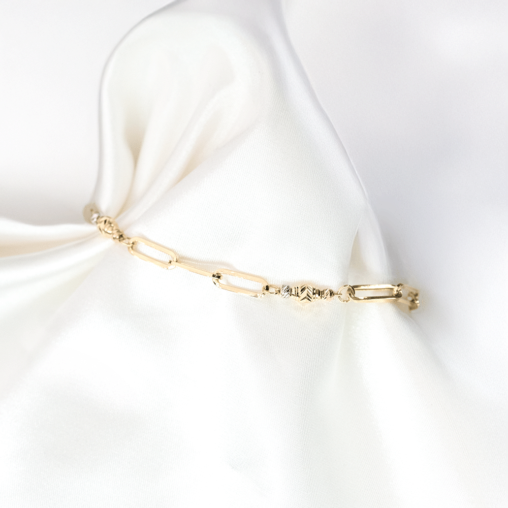 14 Ayar Ataç Model Dorika Toplu Altın Bileklik