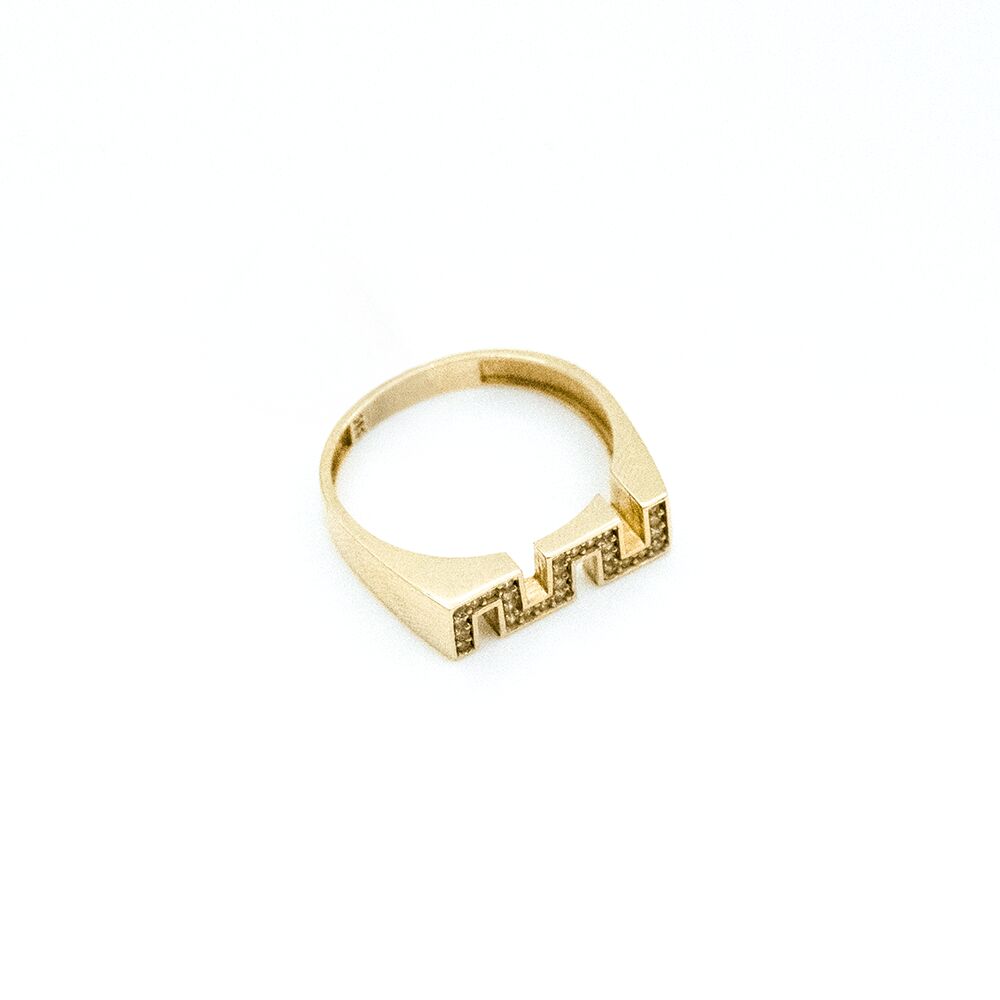 14 Ayar Taşlı Labirent Altın Yüzük