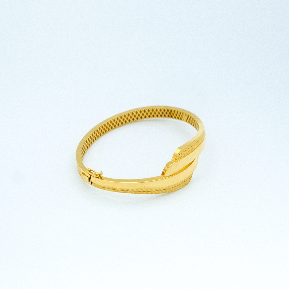 14 Ayar Çift Sıralı Kelepçe Altın Bileklik