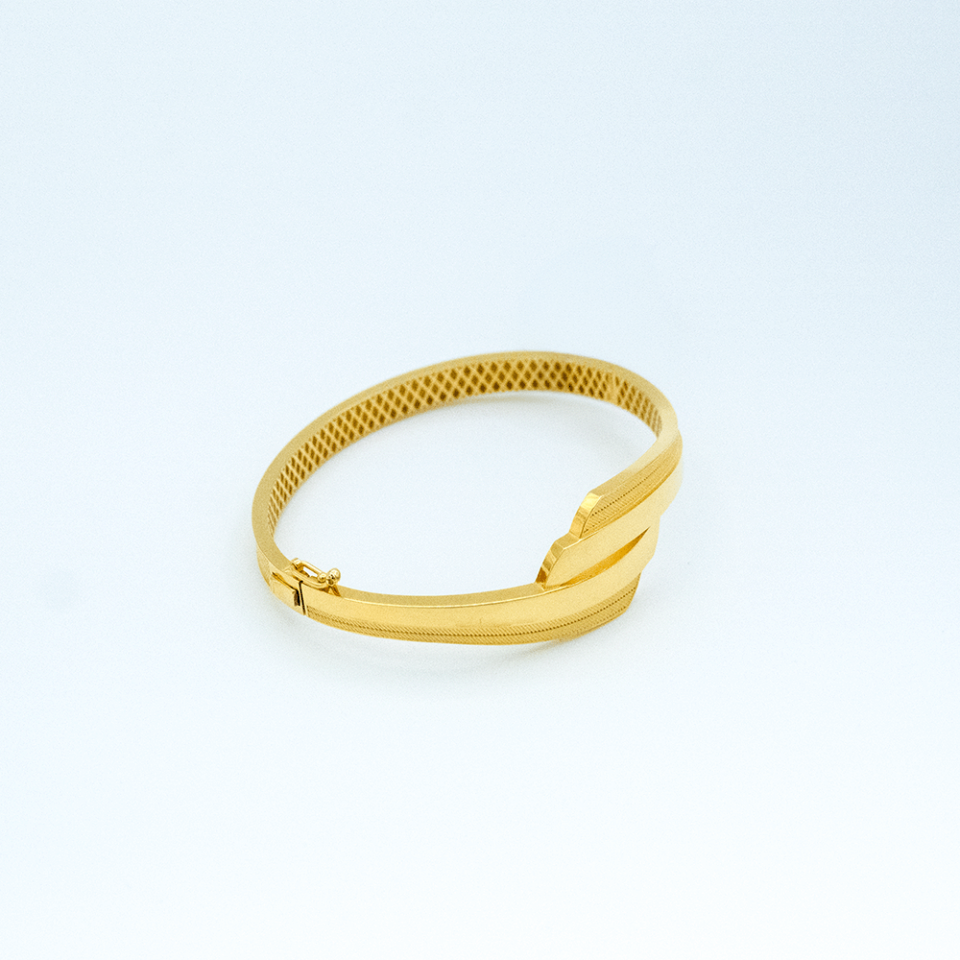 14 Ayar Çift Sıralı Kelepçe Altın Bileklik