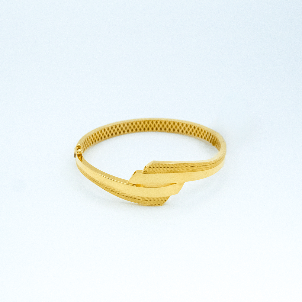 14 Ayar Çift Sıralı Kelepçe Altın Bileklik