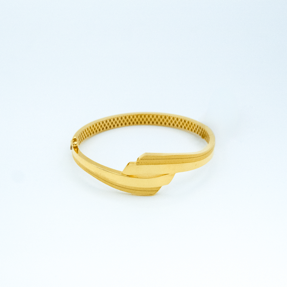 14 Ayar Çift Sıralı Kelepçe Altın Bileklik