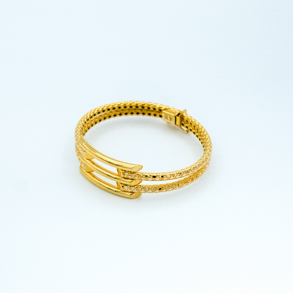 14 Ayar Kaburga Kelepçe Altın Bileklik