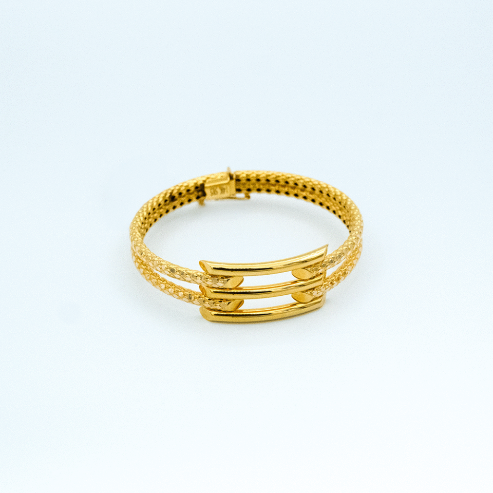 14 Ayar Kaburga Kelepçe Altın Bileklik