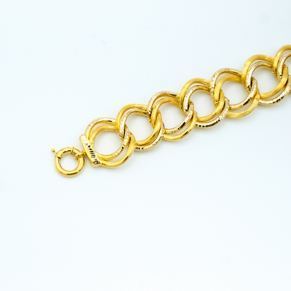 14 Ayar Parıltılı Desenli Samanyolu Altın Bileklik