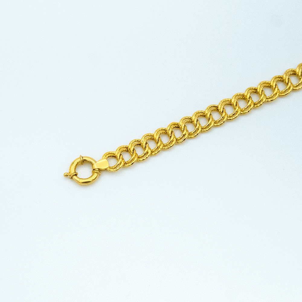 14 Ayar Parıltılı Detaylı Kesim Samanyolu Altın Bileklik