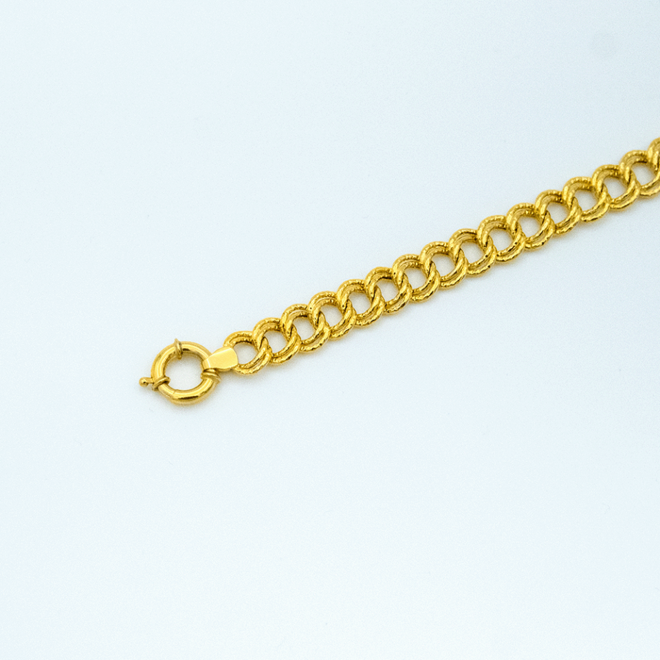 14 Ayar Parıltılı Detaylı Kesim Samanyolu Altın Bileklik