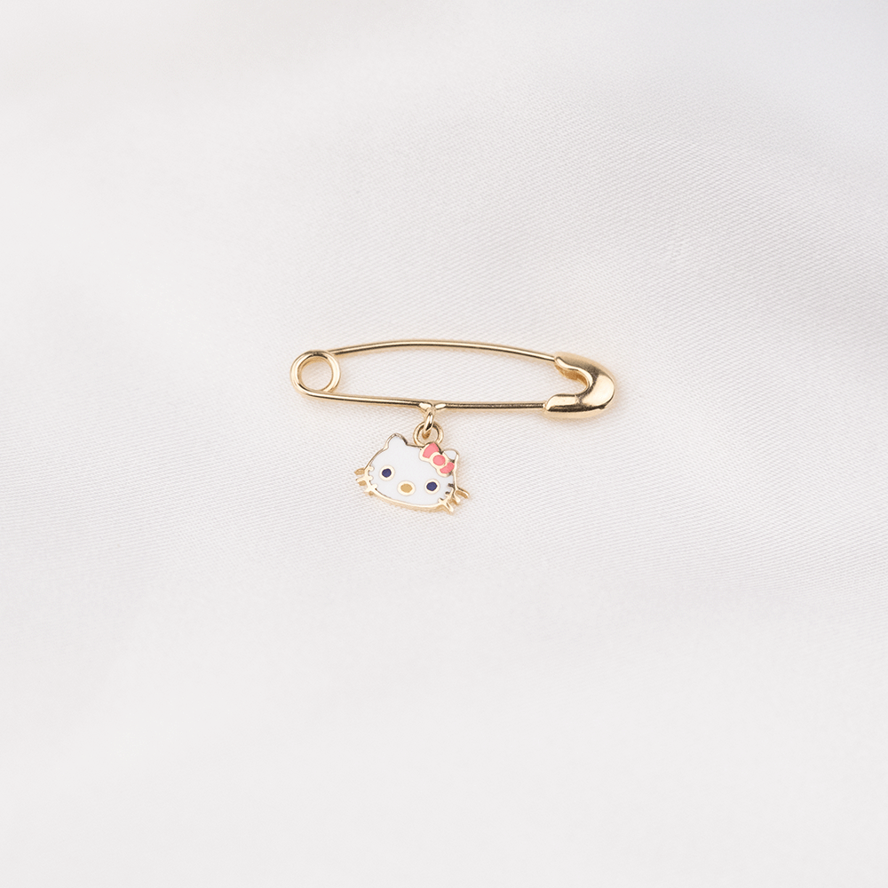 14 Ayar Tatlı Kedi Altın İğne