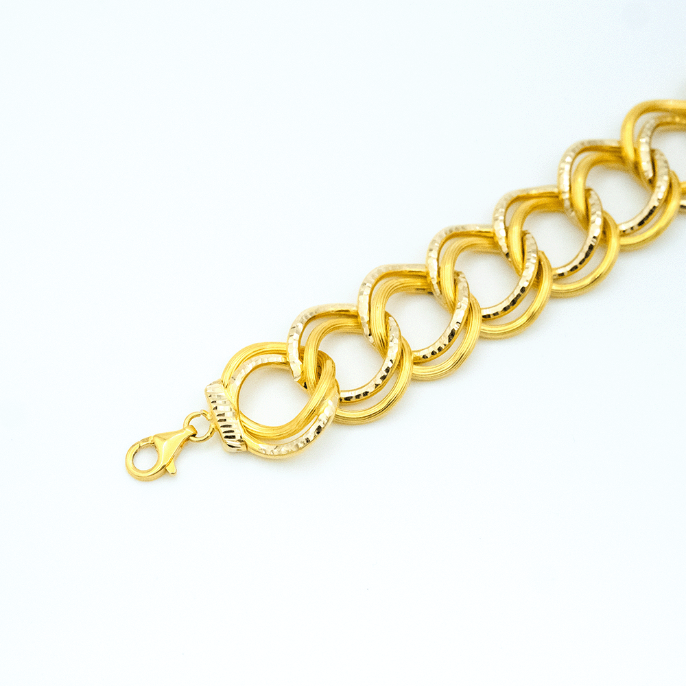 14 Ayar Çizgili Sıralı Samanyolu Altın Bileklik