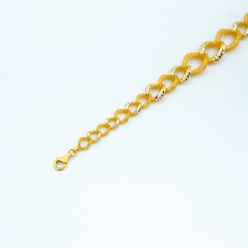 14 Ayar Parıltılı Kesim Halka Samanyolu Altın Bileklik