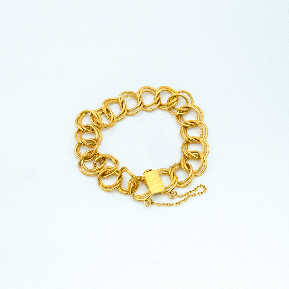 22 Ayar Parıltılı Çizgi Samanyolu Altın Bileklik