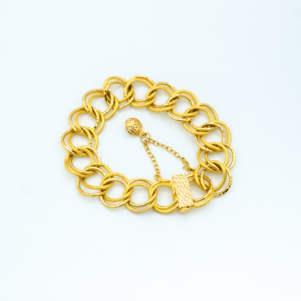 22 Ayar Çift Çizgili Samanyolu Altın Bileklik