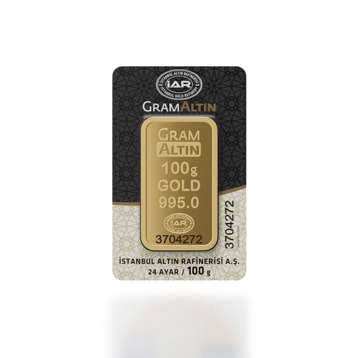 İAR 24 Ayar Külçe Gram Altın 100 Gr