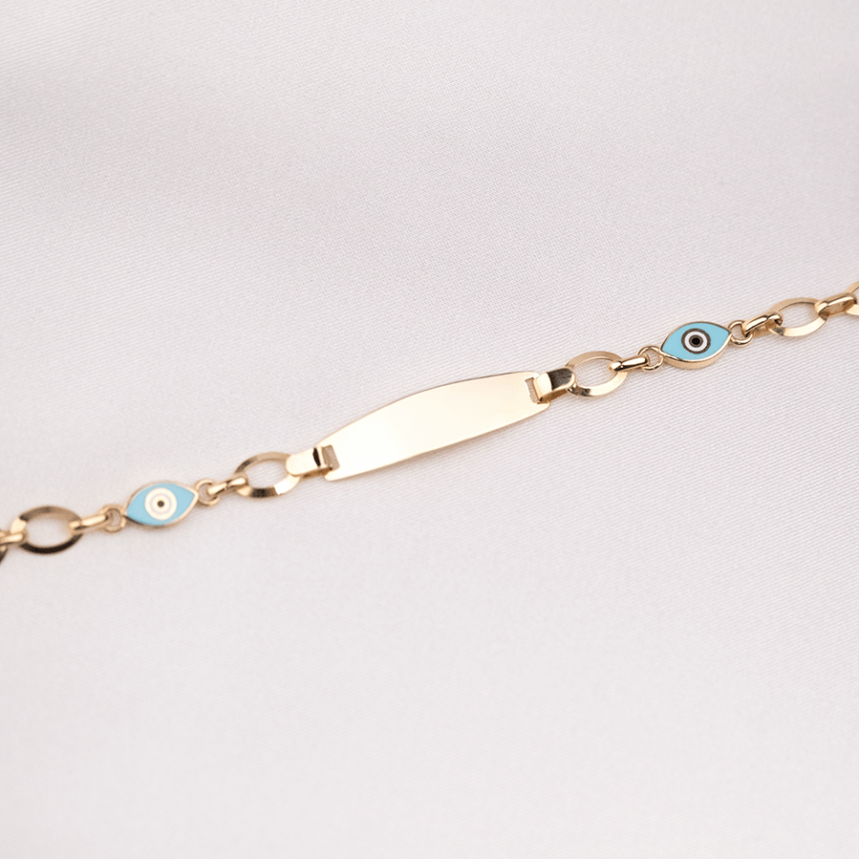 14 Ayar Göz Mineli Altın Künye