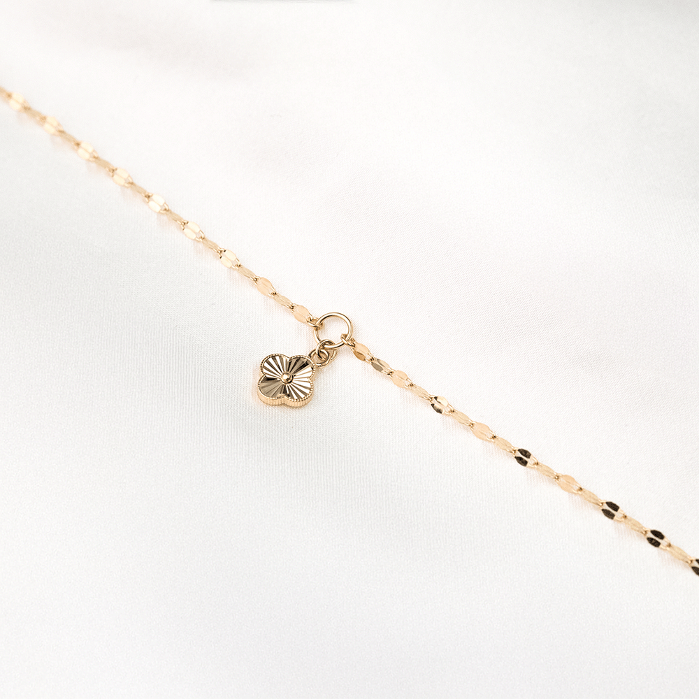 14 Ayar Çiçek Figürü Detaylı Altın Bileklik