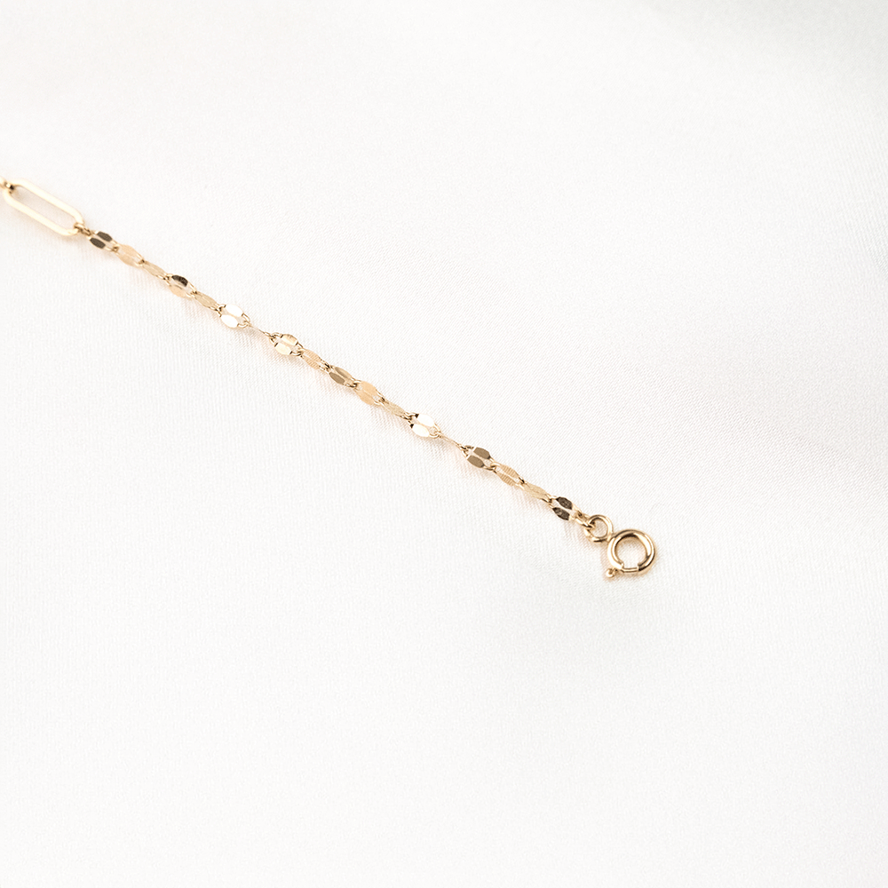 14 Ayar Ataç Zincir Detaylı Yıldız Altın Bileklik