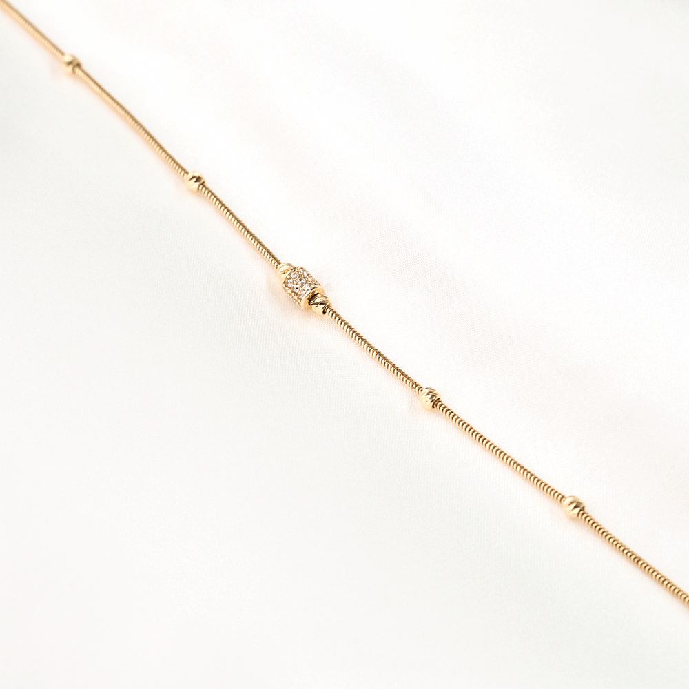 14 Ayar Yılan Derisi Zincirli Altın Bileklik