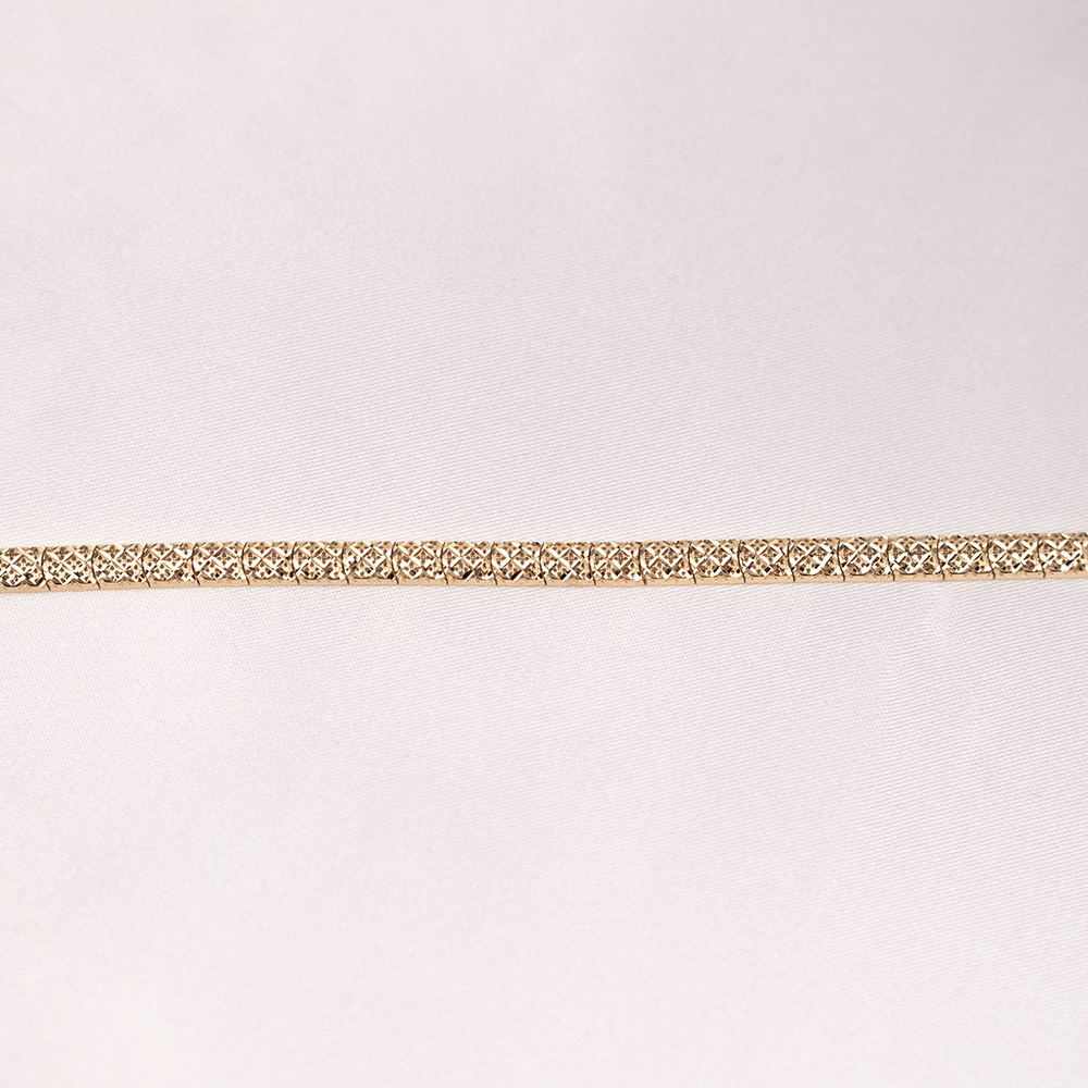 14 Ayar Pul Sıralı Parıltılı Altın Bileklik