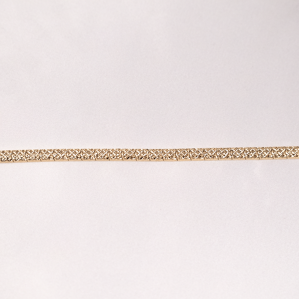 14 Ayar Baklava Kesim Sıralı Altın Bileklik