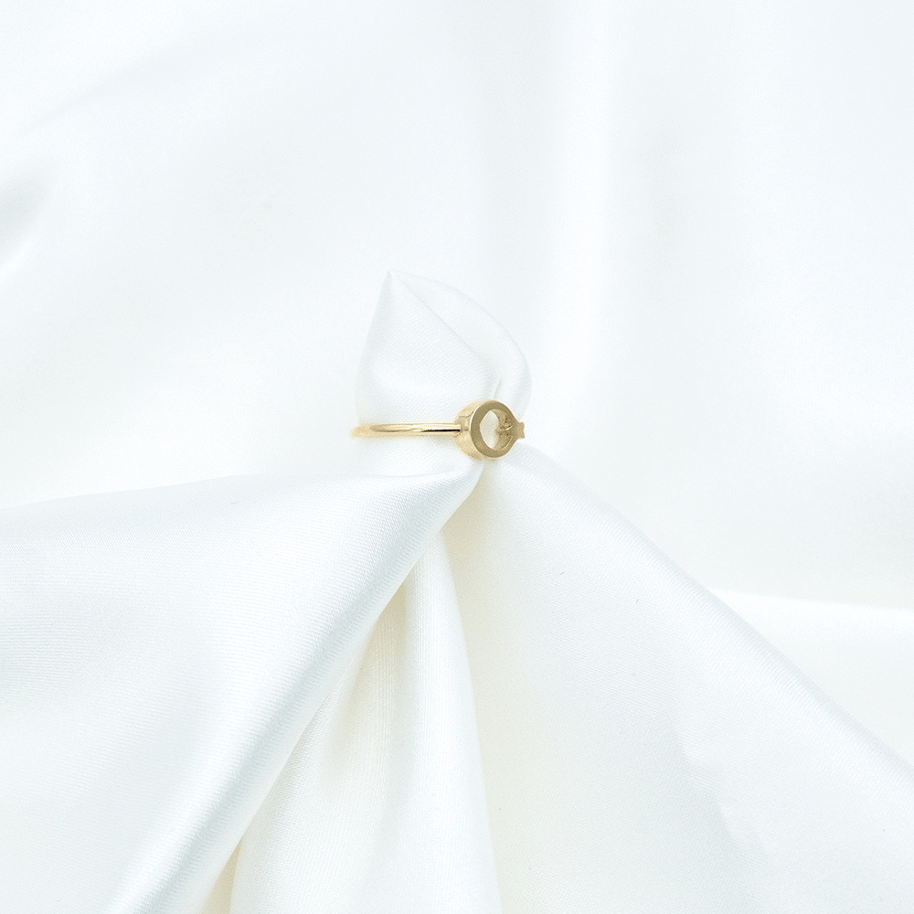 14 Ayar Boşluklu Desen Kesim Altın Yüzük