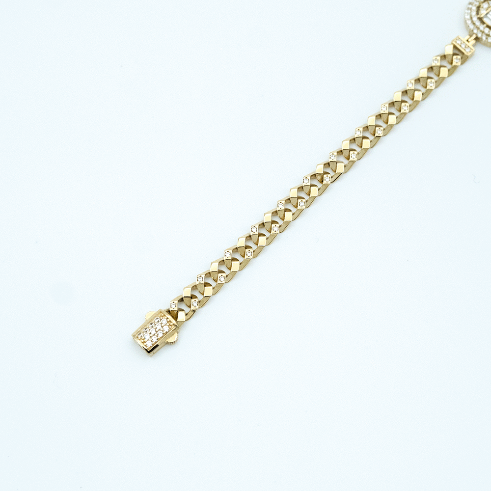 14 Ayar Taşlı Gurmet Zincirli Altın Bileklik