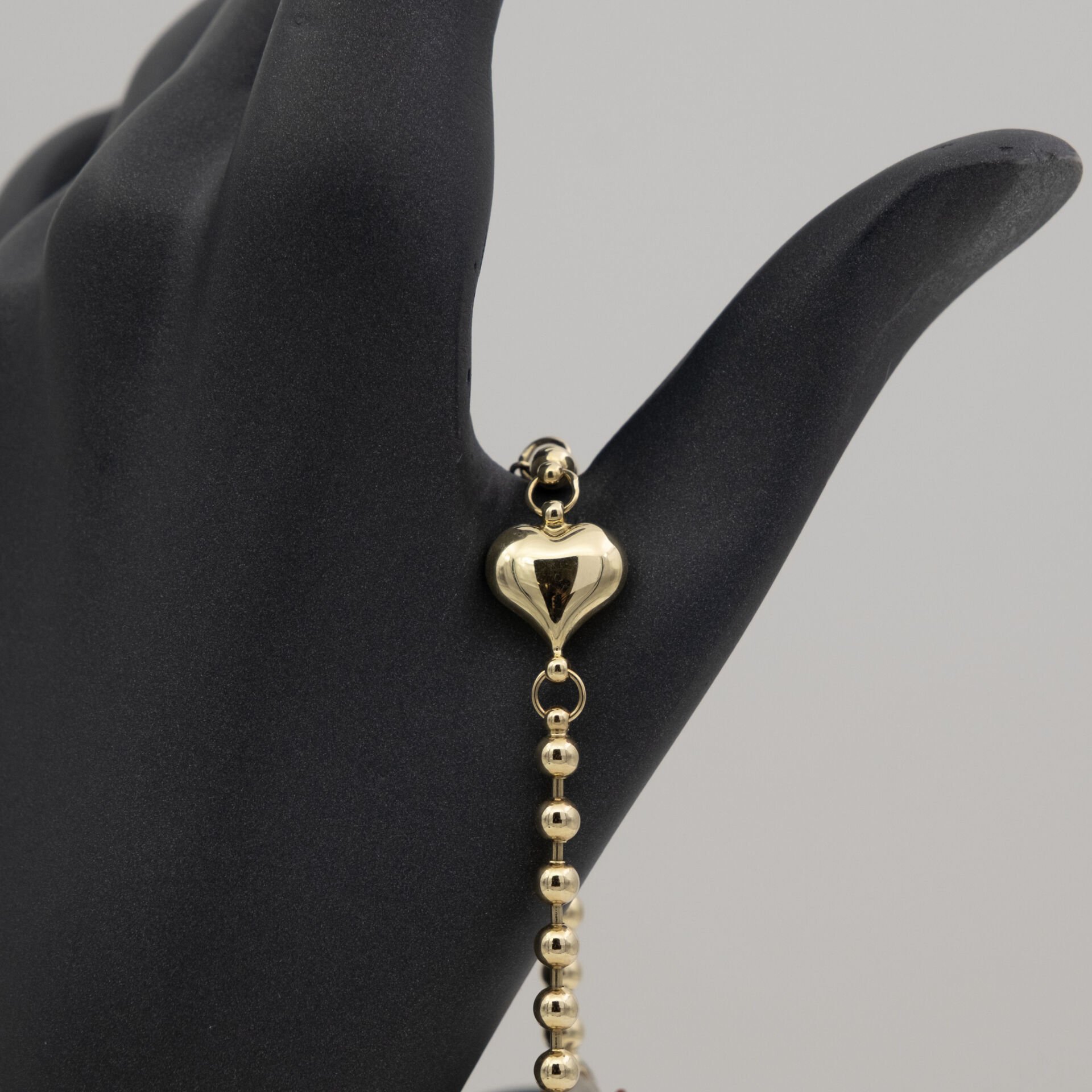 14 Ayar Kalp Detaylı Altın Bileklik