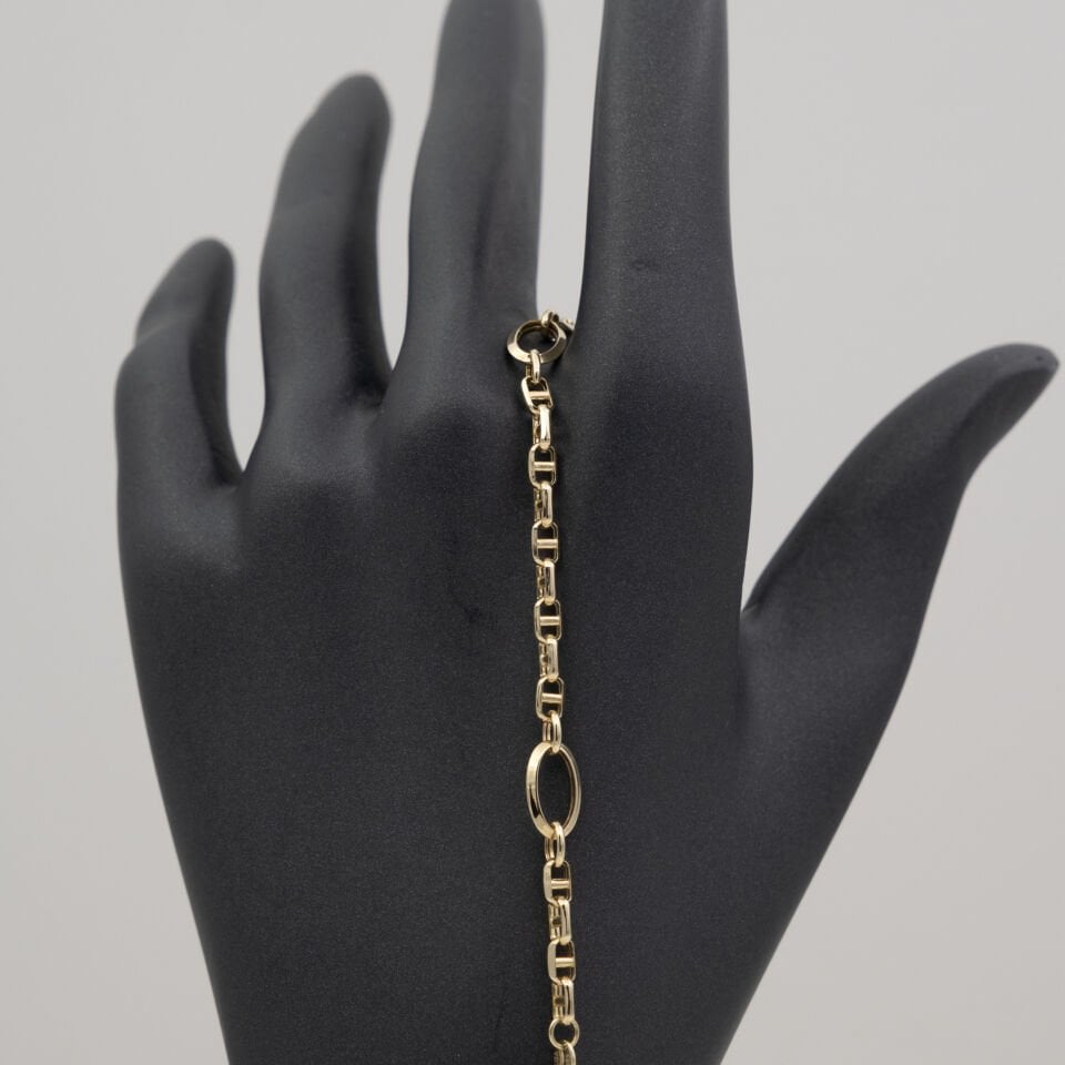 14 Ayar Halka Detaylı Altın Bileklik