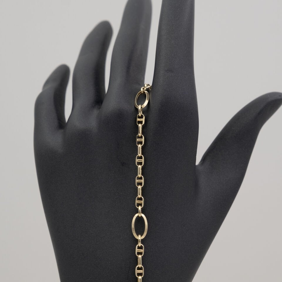 14 Ayar Halka Detaylı Altın Bileklik