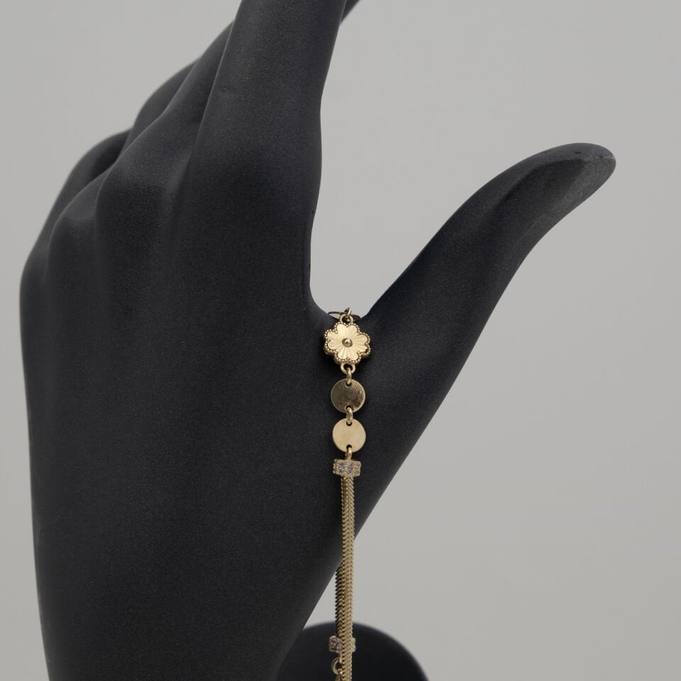 14 Ayar Parıltılı Altın Bileklik