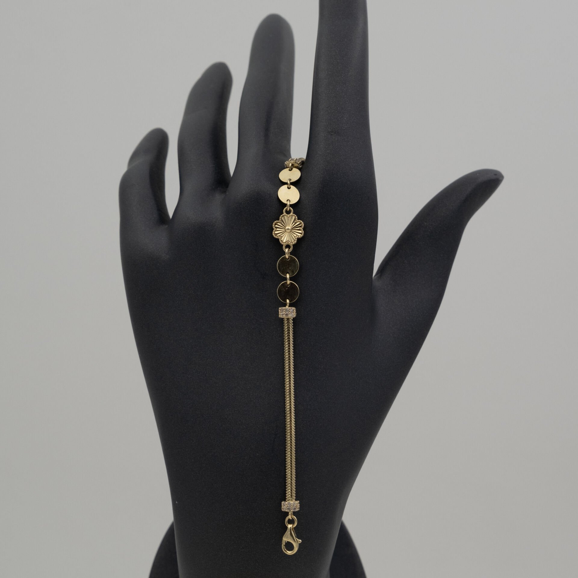 14 Ayar Parıltılı Altın Bileklik