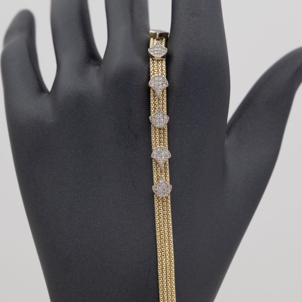 14 Ayar Dört Sıra Altın Bileklik